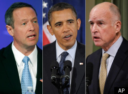 Maryland Gov. Martin O'Malley, President Barack Obama, and California Gov. Jerry Brown