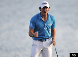 Rory McIlroy, of Northern Ireland, reacts after winning the Honda Classic golf tournament in Palm Beach Gardens, Fla., Sunday, March 4, 2012. McIlroy became the top-ranked golfer in the world. (AP Photo/Lynne Sladky)