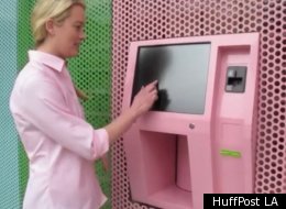 Lucy Blodgett, HuffPost LA's Assistant Editor, demonstrates how to use Beverly Hills' Cupcake ATM.