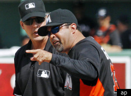 Marlins manager Ozzie Guillen was ejected in a spring training game against the Red Sox.