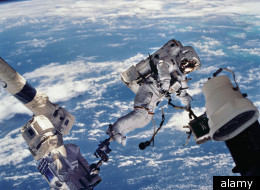 The study of 27 Nasa astronauts revealed damage to their eyes and brain tissue (file picture)