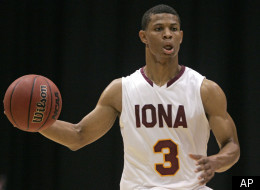 Iona’s Scott Machado dribbles the ball during an NCAA basketball game against Western Michigan in San Juan, Puerto Rico, Friday, Nov. 18, 2011. (AP Photo/Ricardo Arduengo)