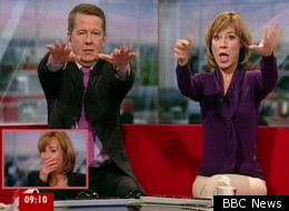 Sian Williams and Bill Turnball on the Breakfast sofa
