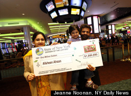 Afsheen Ashan, who won one million dollars in the New York Lottery, says her 2-year-old daughter picked the winning ticket.