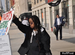 Occupy Detroit protests the Michigan CEO Summit in Detroit, Thursday, March 16, 2012.