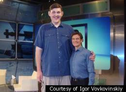 Igor Vovkovinskiy, America's tallest man, is looking for help footing the bill for a pair of enormous custom made shoes.
