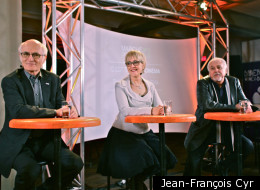 De gauche à droite: Tom Perlmutter, président de l’Office national du film du Canada (ONF), Carolle Brabant, directrice générale de Téléfilm Canada, ainsi que François Macerola, président et chef de la direction de la Société de développement des entreprises culturelles (SODEC), ont participé à un panel sur la situation de la production et de la diffusion du court métrage au pays, en particulier dans la Belle Province. (Crédit: Jean-François Cyr)