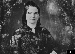 This is a photograph of an undated daguerreotype of first lady Mary Todd Lincoln. (AP Photo/Library of Congress)
