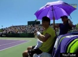 Rising tennis star Bernard Tomic wasn't too pleased with his father/coach at the Sony Ericsson Open.