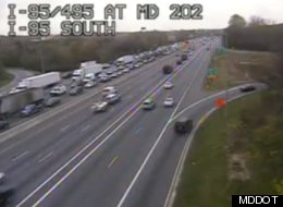 Delays on the Capital Beltway's outer loop extended nine miles on Friday morning.