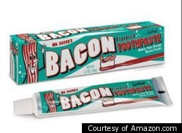 Anyone yearning for fresh, meaty breath can purchase a tube of Mr. Bacon's bacon-flavored toothpaste. A quick scan of Amazon reviews of the product also reveals, surprisingly, that it doesn't taste half bad.