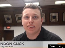 Brandon Click, an Iraq war veteran who has been delivering pizza for the past two years, speaks to Bloomberg.