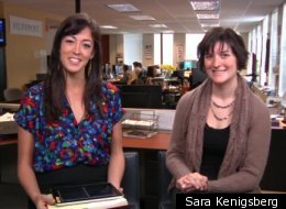 Sandra Fluke and Laura Bassett during their video discussion in HuffPost's D.C. office.