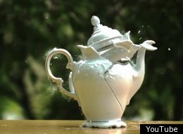 A super slow motion video of exploding eggs and smashing glass filmed by the Phantom Flex camera.