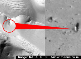 The Martian surface feature in question.