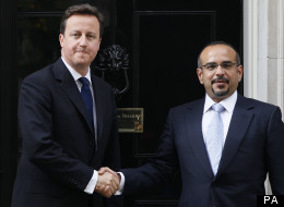 David Cameron with the Crown Prince of Bahrain