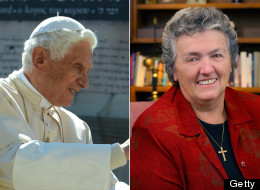 On Left Pope Benedict, On Right Sister Joan Chittister