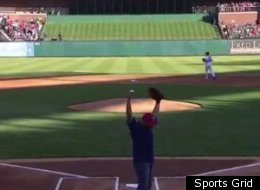 Ivan Rodriguez threw out the first pitch from home plate in Monday's Rangers-Yankees game.