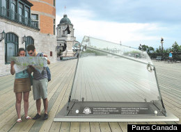 Québec: des archéoscopes sur la terrasse Dufferin.