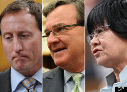 Bev Oda,right, may be in hot water for her hotel taste, but by no means is she the highest-spending member of Prime Minister Stephen Harper's cabinet. (CP)