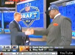 Roger Goodell and Melvin Ingram had a secret handshake.