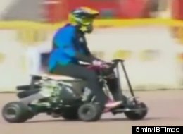 Canadian stuntwoman Jolene Van Vugt set a new world's record for fastest motorized toilet by driving one at 45 mph in Sydney, Australia.