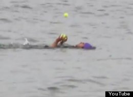 Joe Salter of Pensacola, Fla., is the first man to ever juggle his way through a triathlon.