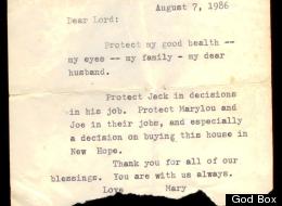 Mary Lou Quinlan found ten God Boxes with prayers and dreams written by her mother