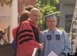 Gac Filipaj receiving his degree