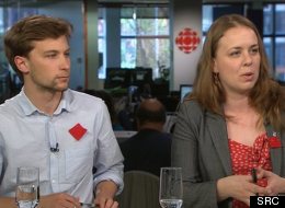 Gabriel Nadeau-Dubois, porte-parole de la CLASSE, et Martine Desjardins, présidente de la FEUQ.