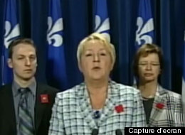 Pauline Marois, suite au vote pour l'adoption de la loi 78. (Capture d'écran)