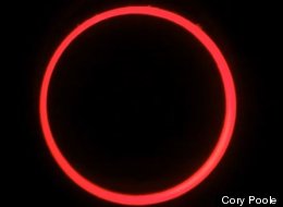 A screenshot from Cory Poole's annular solar eclipse time-lapse video.