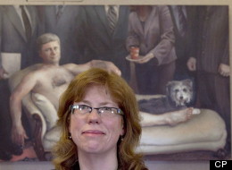 Margaret Sutherland's Stephen Harper nude painting, titled Emperor Haute Couture, has been sold. (CP)