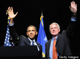 Milwaukee Mayor Tom Barrett (D) with President Obama, 2010.