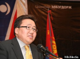 A dinosaur skeleton auctioned off in New York this month prompted backlash from the President of Mongolia, Tsakhiagiyn Elbegdorj, pictured here.