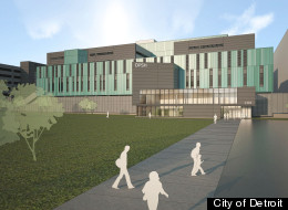 The rendering shows the Detroit Public Safety headquarters. Detroit Mayor Dave Bing joined Police Chief Ralph Godbee and others to break ground on the new $6.3 million facility on Tuesday, May 29, 2012. The building will house the police and fire departments, EMS, homeland security and IT and is set to open in July of 2013.