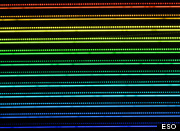 Alien planets may be easier to spot using new 'laser comb.' This picture illustrates part of a spectrum of a star obtained using the HARPS instrument on the ESO 3.6-meter telescope at the La Silla Observatory in Chile.