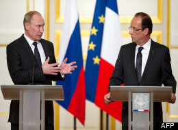 Le président de la Russie, Vladimir Poutine et le président français François Hollande