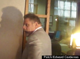 Joe Gentz, entering the Grosse Pointe Park police station, in February. Credit: Edward Cardenas