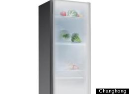 Chinese designer Changhong has created a fridge that becomes transparent when you approach it.