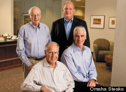 All in the family: Steak has connected five generations of Simons, including Fred (front left), Todd (front right), Alan (back left) and Bruce (back right).