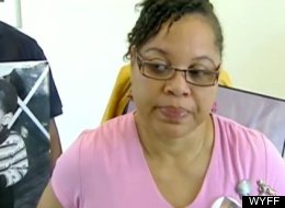 Loretta Robinson stands outside a courtroom, detailing how she had to pay for cleanup after her son was killed by a drunk driver.