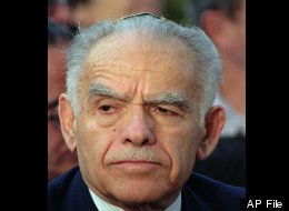 FILE--Former Israeli Prime Minister Yitzhak Shamir, shown in this May, 1991 file photo, a staunch opponent of land-for-peace agreements with the Arabs, announced ,Tuesday, Dec, 26, 1995 that he will not run for parliament in the 1996 general elections. (AP Photo/File/Nati Harnick)