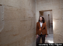 Author Kitty Pilgrim in Egypt, the location of her new novel, <em>The Stolen Chalice.</em>