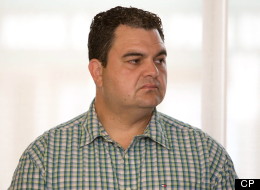 Dean Del Mastro, MP for Peterborough, announced the launch of a new loans program worth $20M for Southern Ontario businesses at the offices of the Eastern Ontario Community Futures Development Corp. in Peterborough, Ont., on Wednesday, July 4, 2012. (CP/Peter Redman)