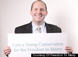 Tyler Deaton, a member of the leadership committee of Young Conservatives for the Freedom to Marry.