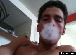 Brandon Chviek, above, was arrested for allegedly assaulting his girlfriend after she broke his bong. The picture above depicts, perhaps unsurprisingly, Chviek's profile picture in which he appears to be smoking.