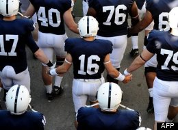Les joueurs de Penn State avant d'entrer sur le terrain. © AFP/Patrick Smith