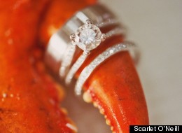 Bright colours and lobster help make this Ontario real wedding pop.