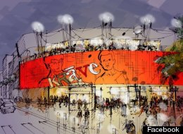 A rendering of the Fremont Street Entrance, posted to the Krave Las Vegas <a href=